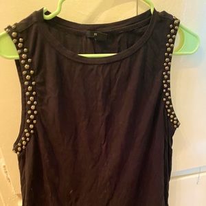 Black studded sleeveless tank